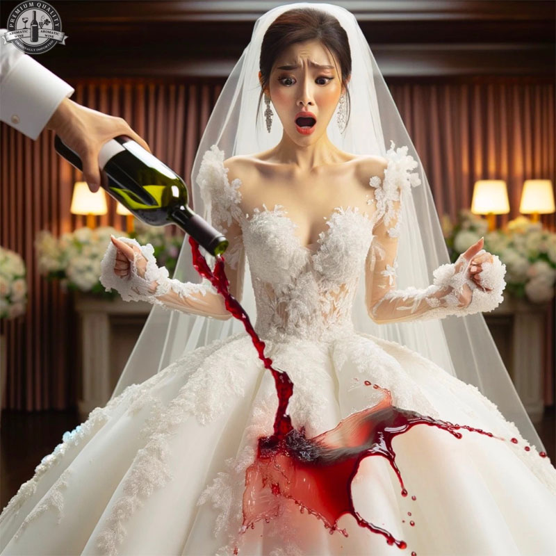 Hướng dẫn những các h xử lý vết rượu vang trên váy cưới nhanh chóng, an toàn và hiệu quả